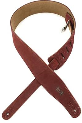 Levys Leathers MS26-BRG suède gitaarband, bordeaux