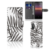 Sony Xperia 10 II Hoesje Leaves Grey - thumbnail