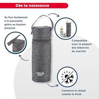THERMOBABY babyflessenhouder - geïsoleerd - grijs gemêleerd - thumbnail