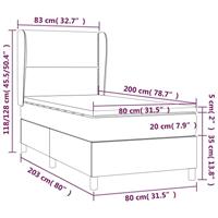 Boxspring met matras stof donkergrijs 80x200 cm - thumbnail