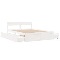Bedframe zonder matras massief grenenhout wit 160x200 cm - thumbnail