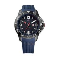 Tommy Hilfiger Herenhorlogemet blauwe rubberen band en zwarte wijzerplaat 1790984 - thumbnail