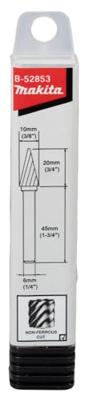 Makita B-52853 Freesstift Hardmetaal Spitse kegel Afmeting, Ø 10 mm Werklengte 20 mm Schachtdiameter 6 mm 1 stuks