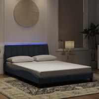 Bedframe met LED zonder matras "Hanko" fluweel donkergrijs 160x200 cm - thumbnail