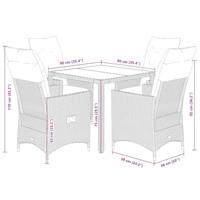 5-delige Tuinset met kussens poly rattan zwart - thumbnail