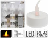 Led Theelicht 10 stuks met afstandsbediening - thumbnail