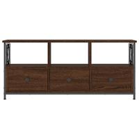 Tv-meubel 102x33x45 cm bewerkt hout en ijzer bruin eikenkleur - thumbnail