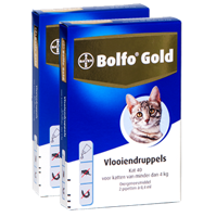 Bolfo Gold Vlooiendruppels Kat - Tot 4 kg - 40 mg 4 pipetten - thumbnail