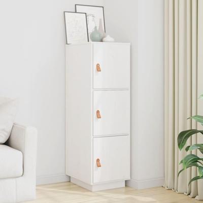 Hoge kast 34x40x108,5 cm massief grenenhout wit
