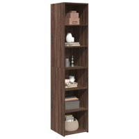 Hoge kast 40x41x185 cm bewerkt hout bruin eikenkleurig - thumbnail