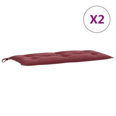 VidaXL Tuinbankkussens 2 st 100x50x7 cm stof gemêleerd wijnrood VidaXL Tuinbankkussens 2 st 100x50x7 cm stof gemêleerd wijnrood