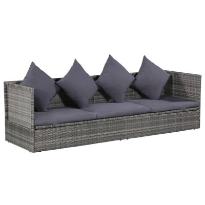 Loungebed 200x60x58 cm poly rattan grijs Loungebed 200x60x58 cm poly rattan grijs
