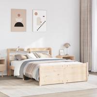 Bedframe met hoofdbord massief grenenhout 160x200 cm - thumbnail