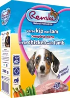 Renske Vers Vlees gestoomd kip en lam Puppy vanaf 2,5week natvoer 395gr - thumbnail