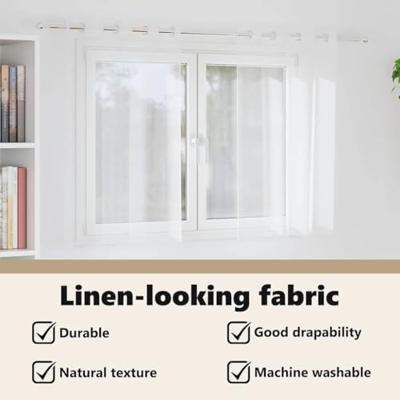 Voile Gordijn met gordijnen 2 pcs Wit 140 x 140 cm Polyester