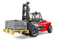 Linde HT160 met pallet en 3 pallet boxen van Bruder - thumbnail