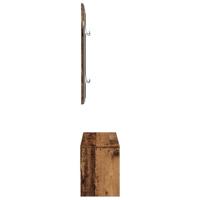 Halmeubelset bewerkt hout oud houtkleurig - thumbnail
