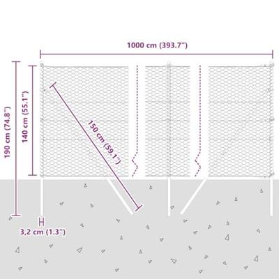 VidaXL Afrasteringspaal groen 10 x 1,4 m (36 mm gaas) staal en pvc