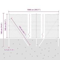 VidaXL Afrasteringspaal groen 10 x 1,4 m (36 mm gaas) staal en pvc - thumbnail