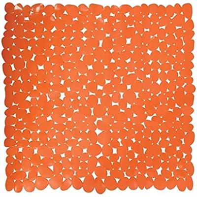 MSV Douche|bad anti-slip mat badkamer - pvc - oranje - 54 x 54 cm