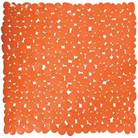 MSV Douche|bad anti-slip mat badkamer - pvc - oranje - 54 x 54 cm - thumbnail