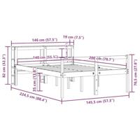 Seniorenbed met hoofdbord massief grenenhout wit 140x200 cm - thumbnail
