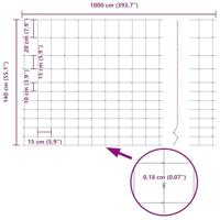 VidaXL Wilde hek warm verzinkt 1000 x 140 x 0,18 cm ijzer - thumbnail