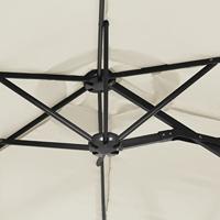 Parasol dubbel dak met LED 316x240 cm zandwit - thumbnail