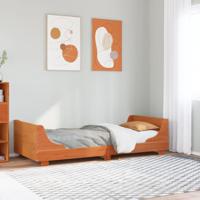 Bedframe zonder matras massief grenenhout wasbruin 90x200 cm - thumbnail