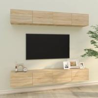 Tv-wandmeubels 4 st 100x30x30 cm sonoma eikenkleurig - thumbnail