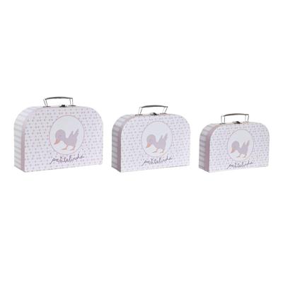 Set decoratieve dozen DKD Home Decor 28 x 9,5 x 20 cm Roze Metaal Multicolour Karton