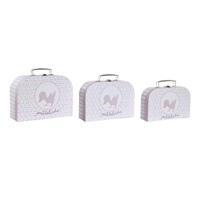 Set decoratieve dozen DKD Home Decor 28 x 9,5 x 20 cm Roze Metaal Multicolour Karton - thumbnail