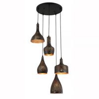 Freelight Hanglamp Fueco 5 lichts Ø 40 cm bruin zwart - thumbnail