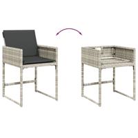 9-delige Tuinset met kussens poly rattan lichtgrijs - thumbnail