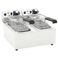 VidaXL 50742 friteuse Frituurpan 12 l Dubbel Zwart, Zilver Vrijstaand 4000 W - thumbnail
