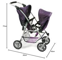 Tweeling Poppenwagen Twinny - Pflaume - thumbnail
