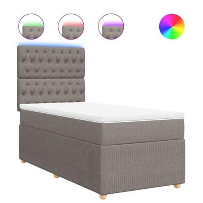 Boxspring met matras stof taupe 90x200 cm