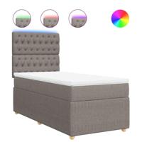 Boxspring met matras stof taupe 90x200 cm - thumbnail