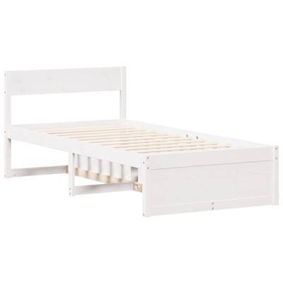 Bedframe zonder matras massief grenenhout wit 135x190 cm