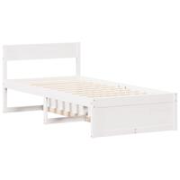 Bedframe zonder matras massief grenenhout wit 90x200 cm - thumbnail