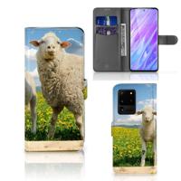 Samsung Galaxy S20 Ultra | Telefoonhoesje | Met pasjeshouder | Schaap en Lammetje - thumbnail