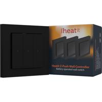 Wandschakelaar Z-Push - Zwart mat - Heatit- Zwave - thumbnail