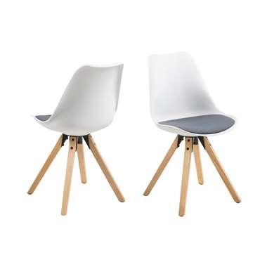 Bendt Eetkamerstoel 'Lærke', kleur Wit / Donkergrijs Bendt Eetkamerstoel 'Lærke', kleur Wit / Donkergrijs