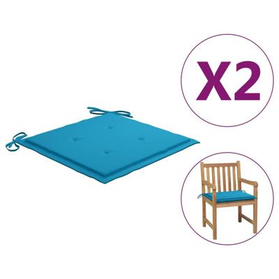 VidaXL Tuinstoelkussens 2 st 50x50x4 cm stof blauw VidaXL Tuinstoelkussens 2 st 50x50x4 cm stof blauw