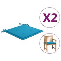 VidaXL Tuinstoelkussens 2 st 50x50x4 cm stof blauw - thumbnail