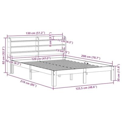 Bedframe met hoofdeinde zonder matras 120x200 cm wit