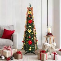 Kunstkerstboom met 100 LED met standaard Groen 150 cm PVC - thumbnail