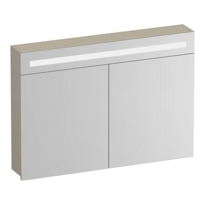 Brauer Promise Spiegelkast - 100 cm - met Verlichting - 2 Spiegeldeuren - Mat Beige