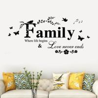 Familie Engels brief creatieve woonkamer veranda decoratie achtergrond muur stickers - thumbnail