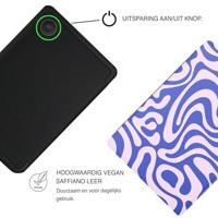 Lunso Kobo Clara BW / Clara Colour hoesje (6 inch) - Vegan Saffiano Leren Sleep Cover - Voilet Vortex - thumbnail